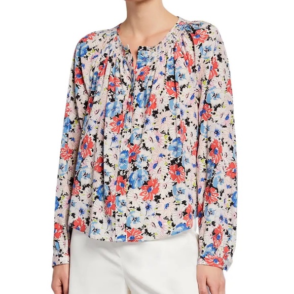 Veronica Beard Women's Caramel Multi Henrieta Top Size 2